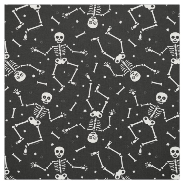 Halloween Skeleton Pattern Fabric (Swatch)