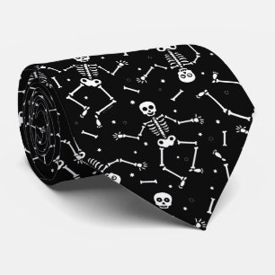 Halloween Skeleton Pattern Tie