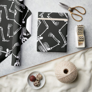 Halloween Skeleton pattern wrapping paper
