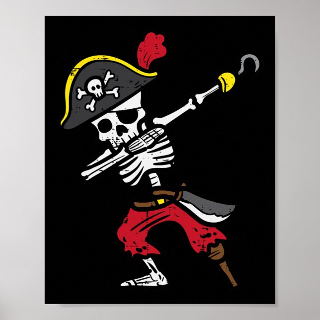 Halloween Skeleton Pirate Dab Costume Boy Kids Tod Poster (Front)