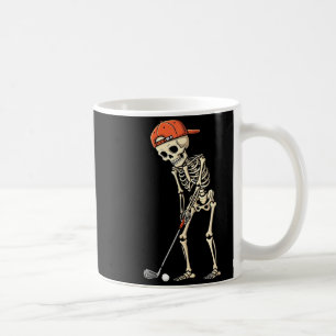 Halloween Skeleton Playing Golf Funny Golfer Boys Coffee Mug