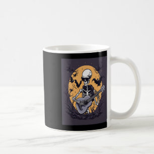 Halloween Skeleton Playing Guitar Music Funny Skul Coffee Mug