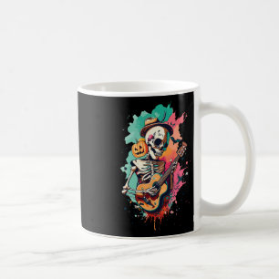 Halloween Skeleton Playing Guitar Music Musician S Coffee Mug