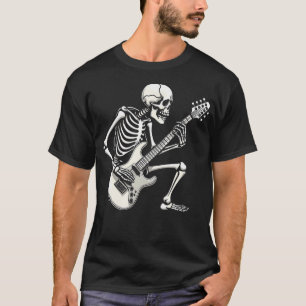 Halloween Skeleton Playing Guitar Rock And Roll Gr T-Shirt
