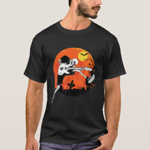 Halloween Skeleton Playing Guitar Rock And Roll Mu T-Shirt