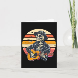 Halloween Skeleton Playing Guitar Rock And Roll Nd Card