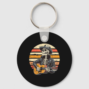 Halloween Skeleton Playing Guitar Rock And Roll Nd Key Ring