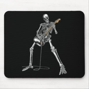 Halloween Skeleton Playing Guitar Rock And Roll Nd Mouse Pad