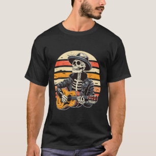 Halloween Skeleton Playing Guitar Rock And Roll Nd T-Shirt