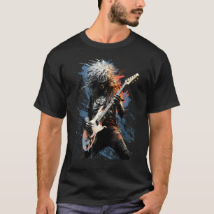 Halloween Skeleton Playing Guitar - Rock And Roll  T-Shirt