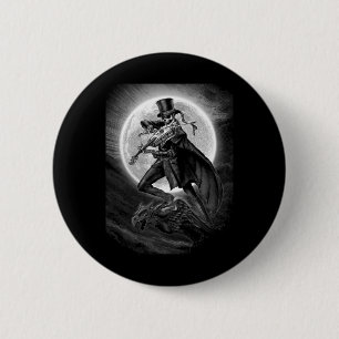 Halloween Skeleton Playing Violin - Rock And Roll 6 Cm Round Badge