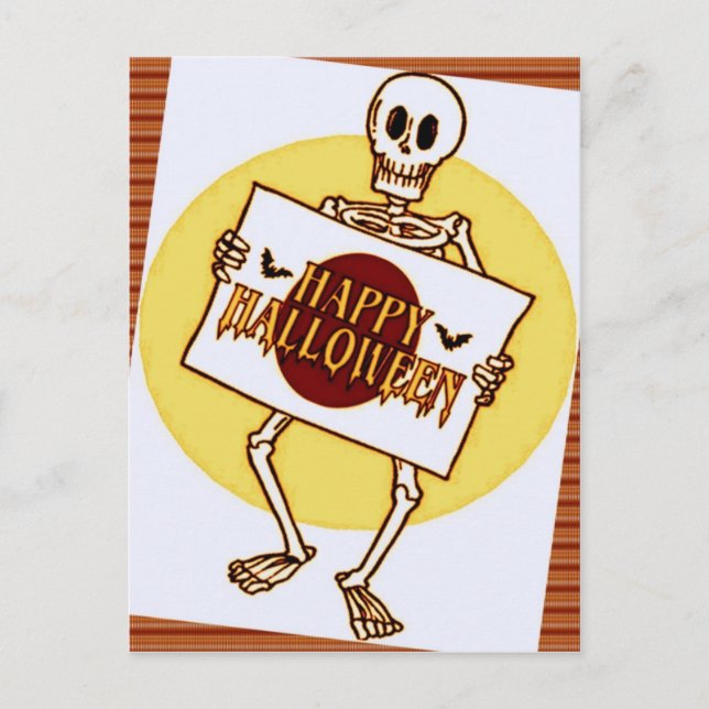Halloween Skeleton Postcard (Front)