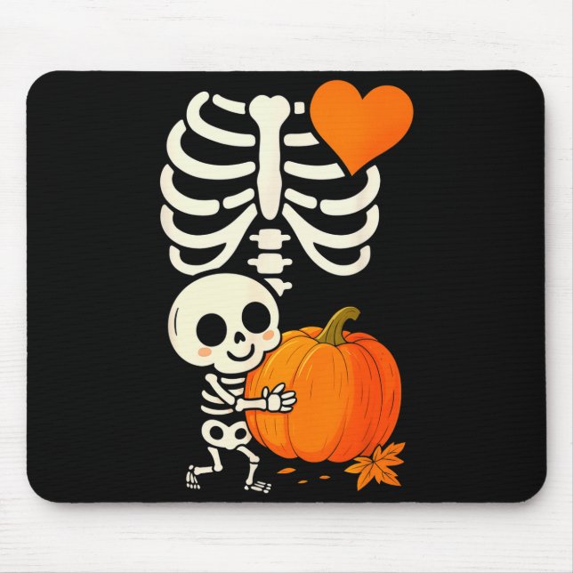 Halloween Skeleton Pregnancy Announcement Soky Mom Mouse Pad (Front)