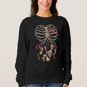 Halloween Skeleton Pregnancy Baby Girl X Ray Sweatshirt
