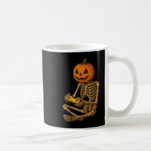 Halloween Skeleton Pumpkin Gamer Video Gaming Men  Coffee Mug