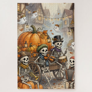 Halloween Skeleton Puzzle Cute Spooky Pumpkin Ar