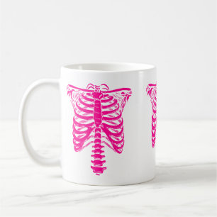 halloween Skeleton Rib Cage pink Coffee Mug