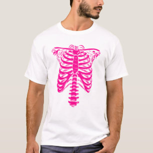 halloween Skeleton Rib Cage pink T-Shirt