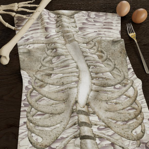 Halloween Skeleton Rib Cage Rustic Kitchen Towel