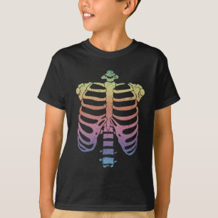 Halloween Skeleton Rib Cage  Zombie Costume Tee 