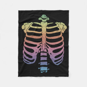 Halloween Skeleton Rib Cage Zombie Costume Tee  Fleece Blanket