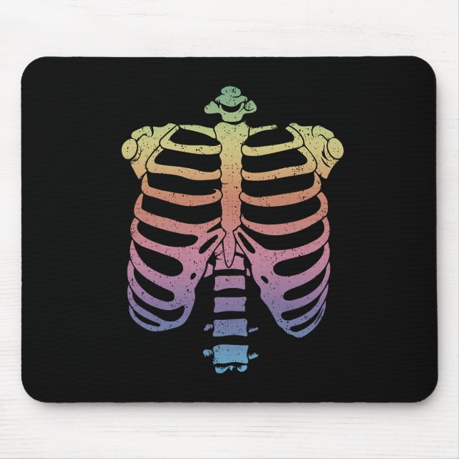Halloween Skeleton Rib Cage  Zombie Costume Tee  Mouse Pad (Front)