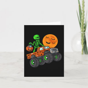 Halloween Skeleton Riding Monster Truck Toddler Bo Card