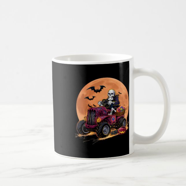 Halloween Skeleton Riding Monster Truck Toddler Bo Coffee Mug (Right)