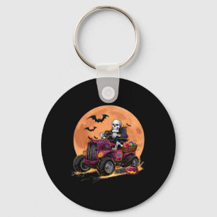 Halloween Skeleton Riding Monster Truck Toddler Bo Key Ring