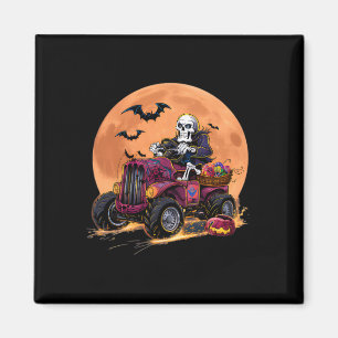 Halloween Skeleton Riding Monster Truck Toddler Bo Magnet