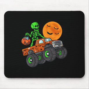 Halloween Skeleton Riding Monster Truck Toddler Bo Mouse Pad