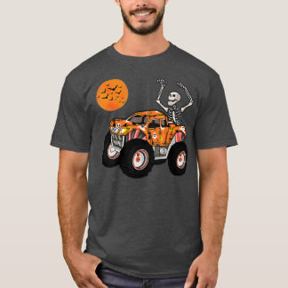 Halloween Skeleton Riding Pumpkin Truck Boys Kids  T-Shirt