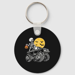 Halloween Skeleton Riding Truck Birthday Key Ring