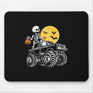 Halloween Skeleton Riding Truck Birthday Mouse Pad
