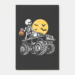 Halloween Skeleton Riding Truck Birthday Post-it Notes