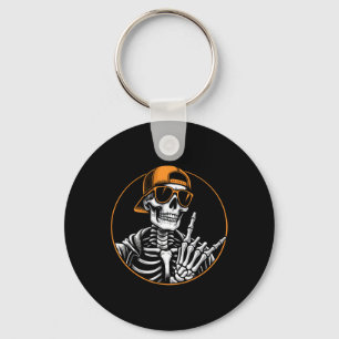 Halloween Skeleton Rock Hand Key Ring