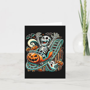 Halloween Skeleton Roller Coaster  Card
