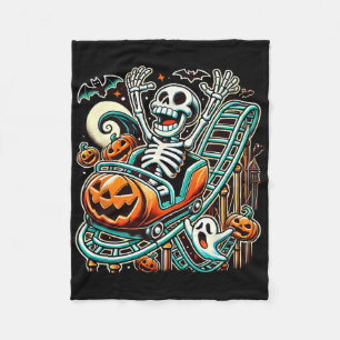 Halloween Skeleton Roller Coaster Fleece Blanket