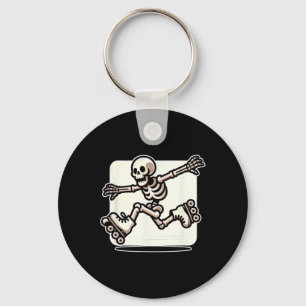Halloween Skeleton Roller Skating Skater Key Ring