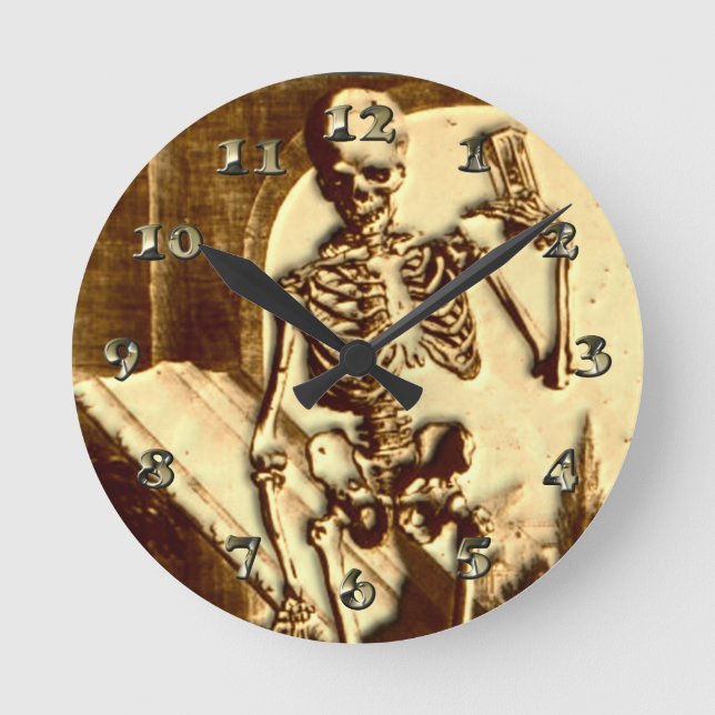 Halloween Skeleton Round Clock (Front)