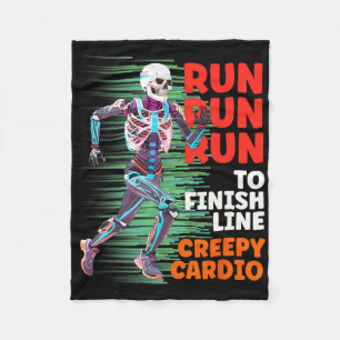 Halloween Skeleton Runner Creepy Cardio Jogger Spo Fleece Blanket