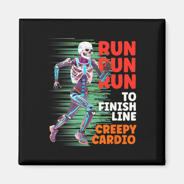 Halloween Skeleton Runner Creepy Cardio Jogger Spo Magnet (Front)