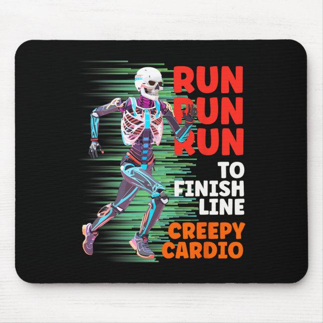 Halloween Skeleton Runner Creepy Cardio Jogger Spo Mouse Pad (Front)
