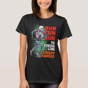 Halloween Skeleton Runner Creepy Cardio Jogger Spo T-Shirt