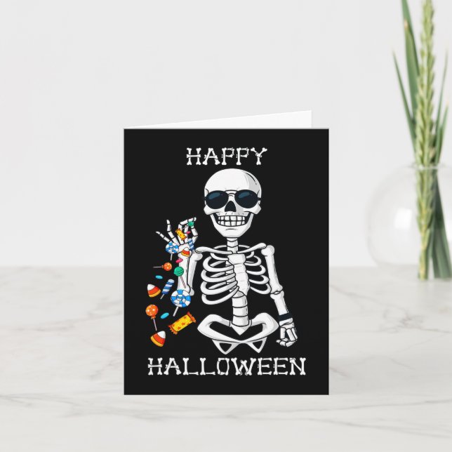 Halloween Skeleton Salting Candy Fun  Card (Front)