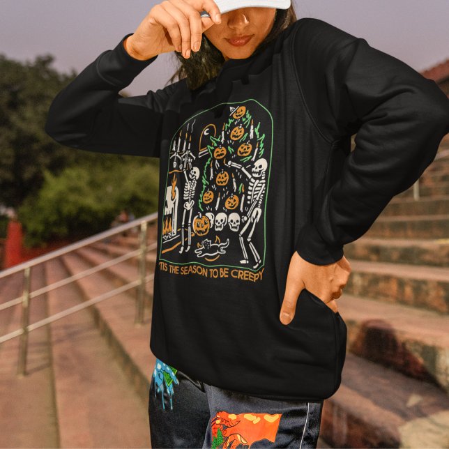 Halloween Skeleton Season To Be Creepy Sweatshirt (Creator Uploaded)