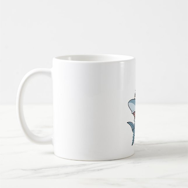 Halloween Skeleton Shark Funny Halloween Gift Coffee Mug (Left)