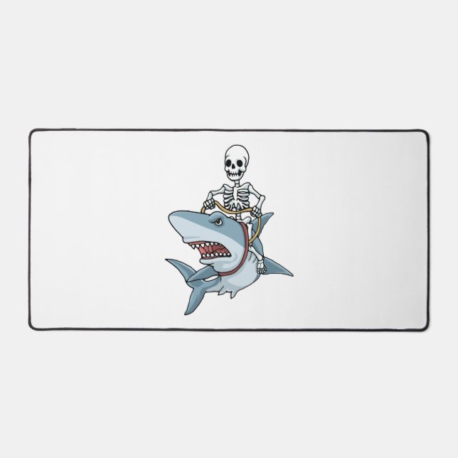 Halloween Skeleton Shark Funny Halloween Gift Desk Mat (Front)