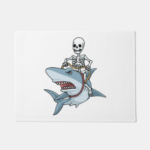 Halloween Skeleton Shark Funny Halloween Gift Doormat