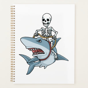 Halloween Skeleton Shark Funny Halloween Gift Planner